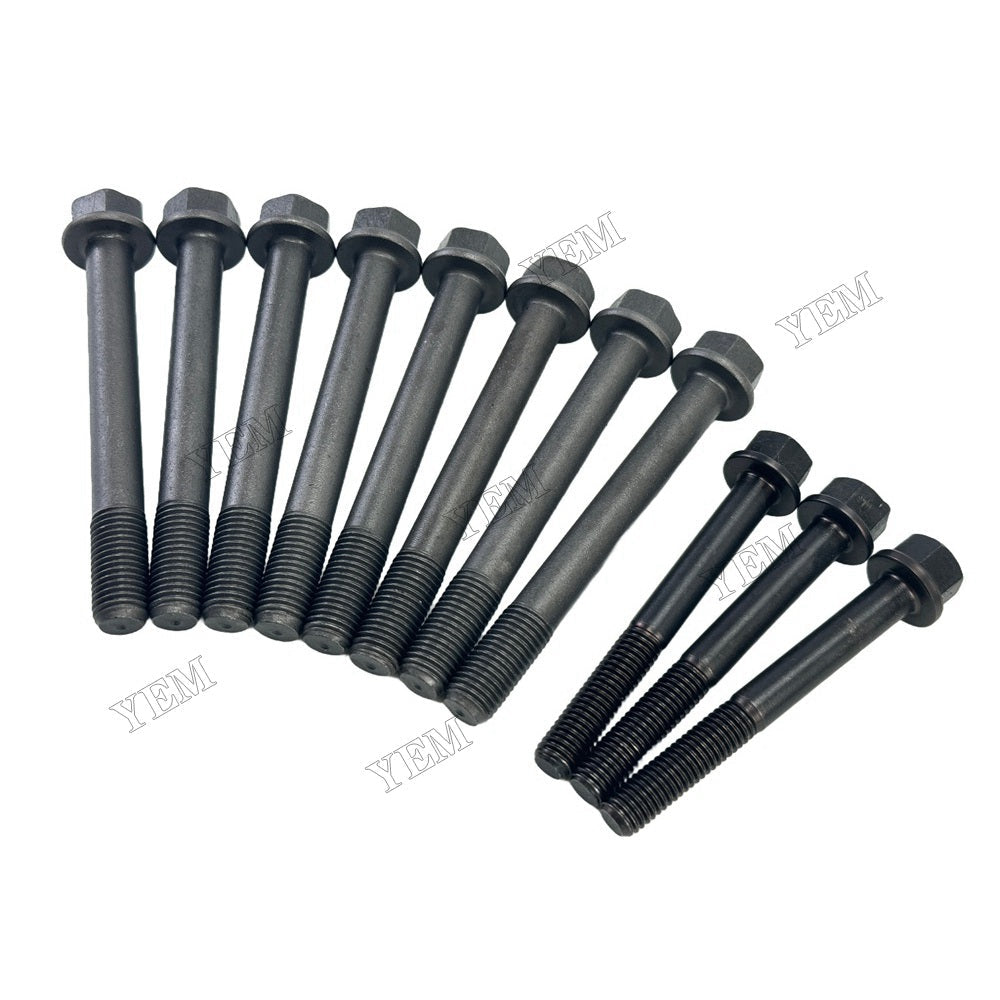 YEM Parts 11 PC Cylinder Head Bolt Set For Mitsubishi L3E Engine 1815 tractor For Mitsubishi