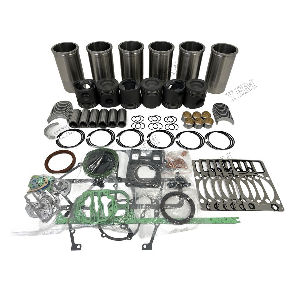 YEM Parts 6 PCS Overhaul Rebuild Kit With Gasket Set Bearing For Deutz BF6M1015 Engine