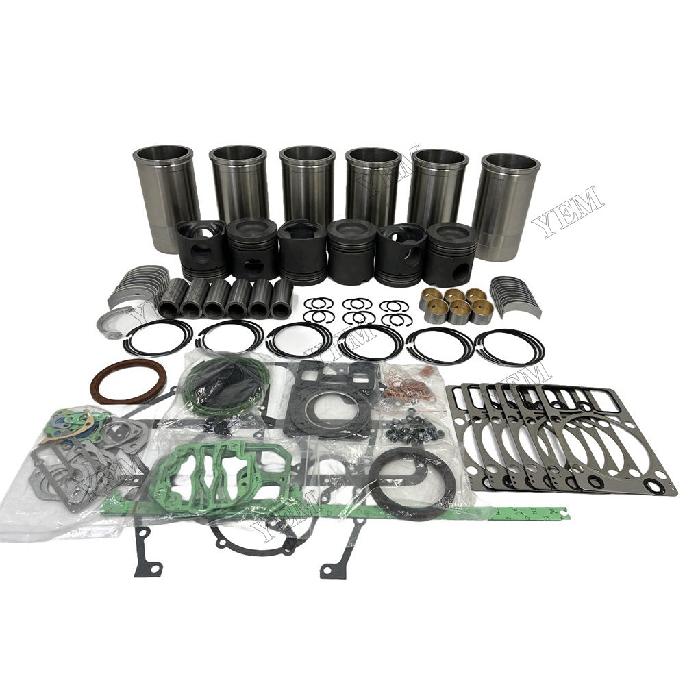 YEM Parts 6 PCS Overhaul Rebuild Kit With Gasket Set Bearing For Deutz BF6M1015 Engine For Deutz