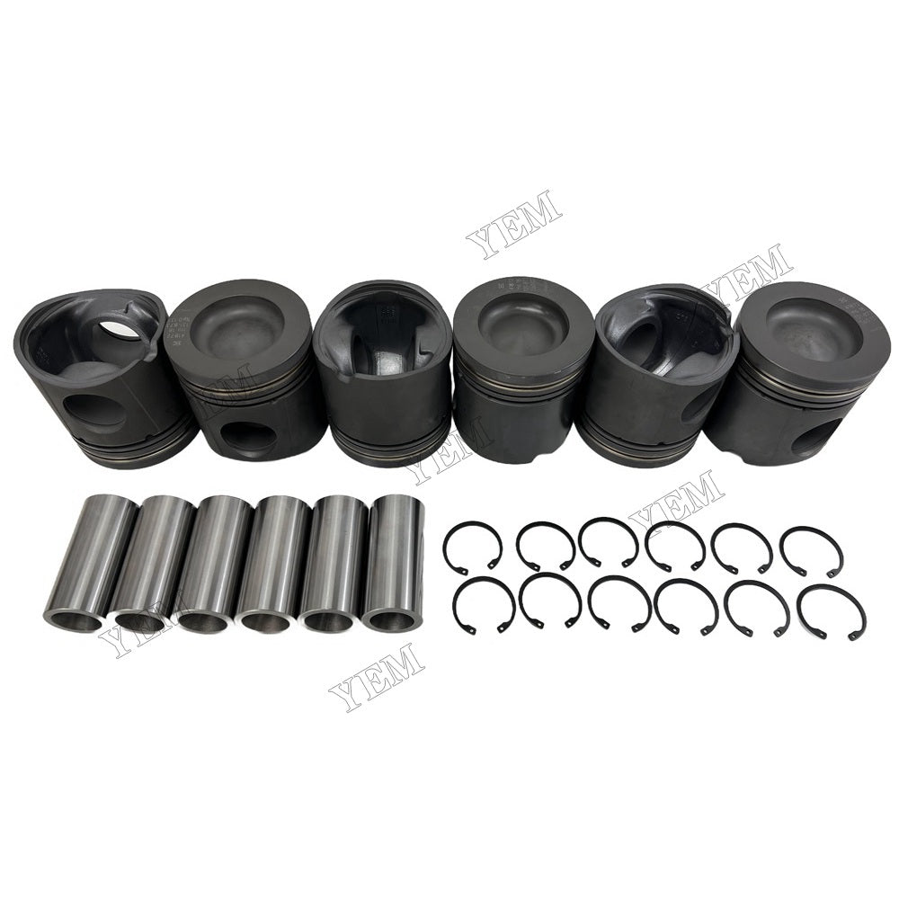 YEM Parts 6 PCS 04264354 Piston + Pin Clip For Deutz BF6M1015 Engine MHL38 excavator