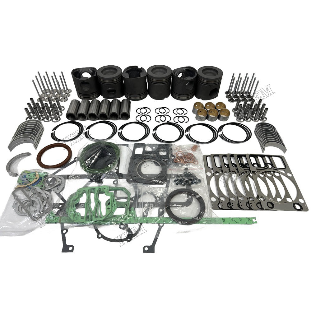 YEM Parts 6 PCS Piston With Ring Assembly Gakset Kit Valve Train For Deutz BF6M1015