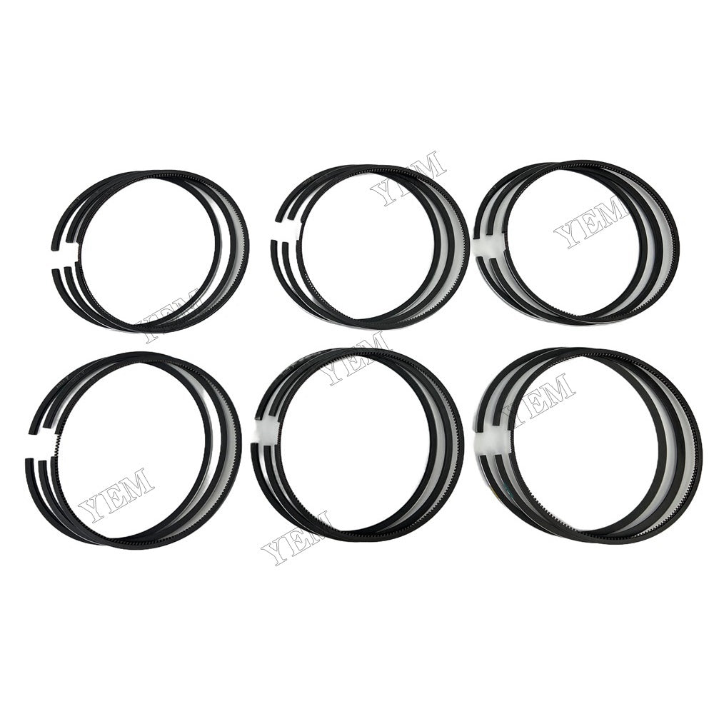 YEM Parts 6 PCS Piston Rings Set For Deutz BF6M1015 Engine Fuchs MHL 38 excavator