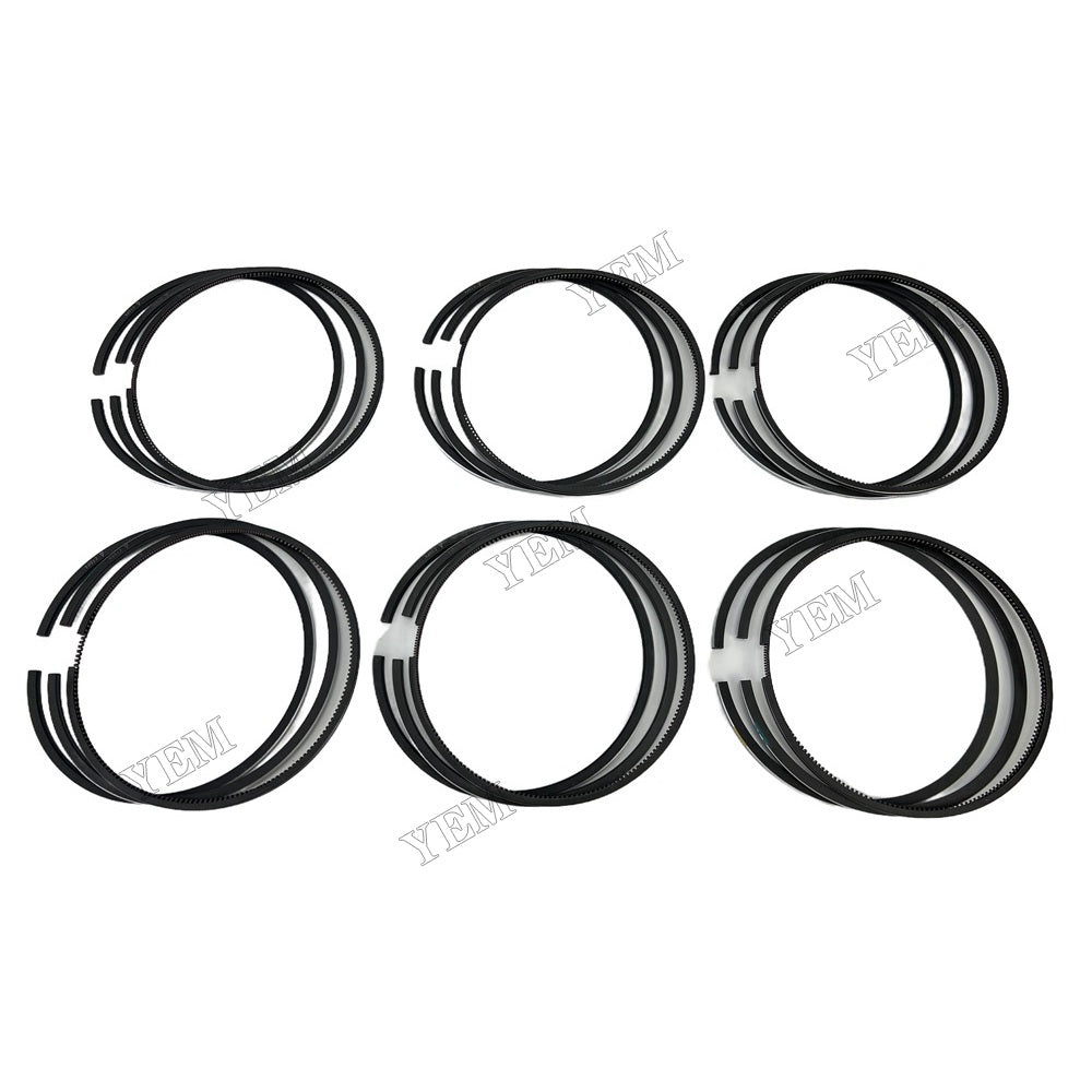 YEM Parts 6 PCS Piston Rings Set For Deutz BF6M1015 Engine Fuchs MHL 38 excavator For Deutz