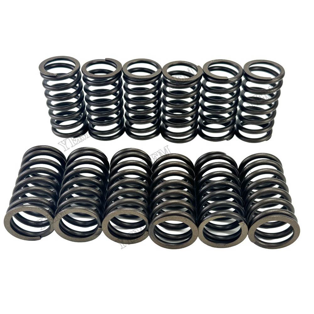 YEM Parts 12 PC Valve Spring For Komatsu 6D105 Engine PC200-2 excavator Engine Spare Parts