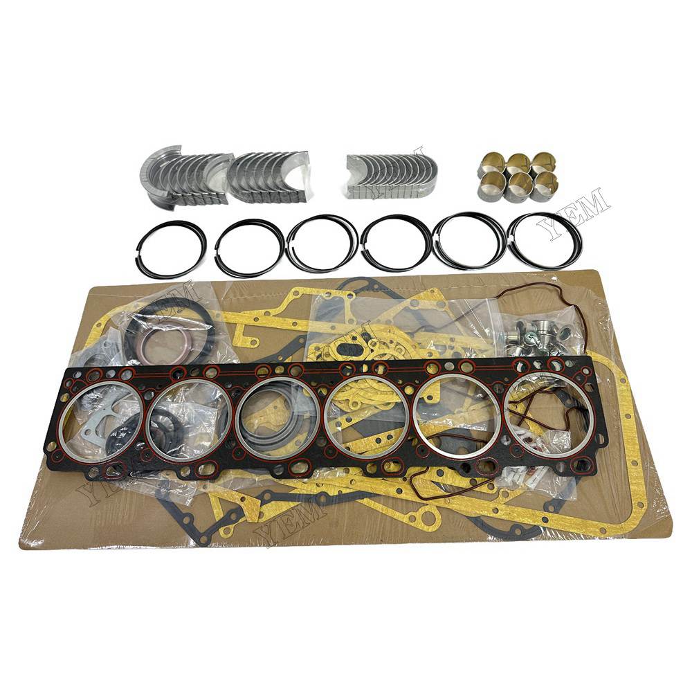 YEM Parts 6 PCS Piston Ring Overhaul Kit with Thrust Washers For Cummins 6CT Engine For Cummins