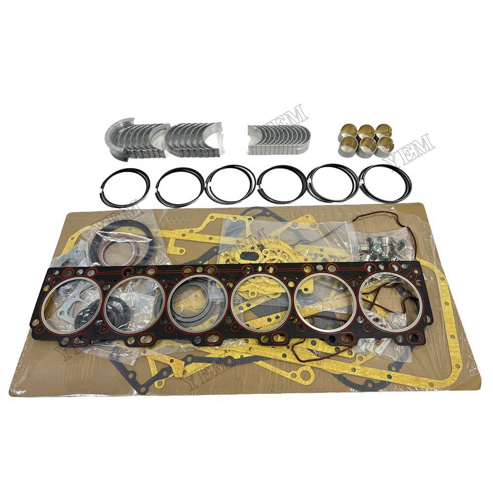 YEM Parts 6 PCS Piston Ring Overhaul Kit with Thrust Washers For Cummins 6CT Engine For Cummins