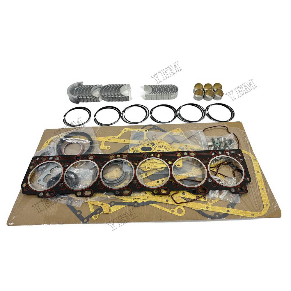 YEM Parts 6 PCS Piston Ring Overhaul Kit with Thrust Washers For Cummins 6CT Engine For Cummins