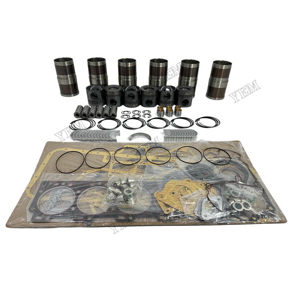 YEM Parts 6 PCS Overhaul Rebuild Kit With Gasket Set Bearing For Cummins QSL9.3 Engine
