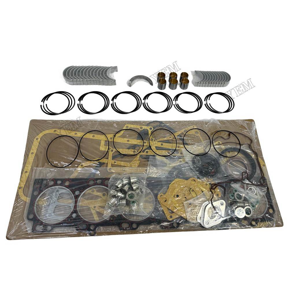 YEM Parts 6 PCS Piston Ring Overhaul Kit with Thrust Washers For Cummins QSL9.3 Engine