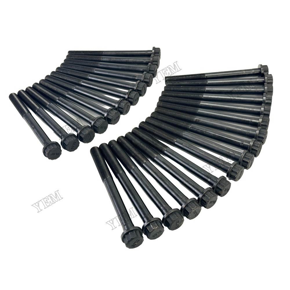 YEM Parts 28 PC Cylinder Head Bolt Set For Doosan D2366 Engine Solar 280 LC-III excavator For Doosan