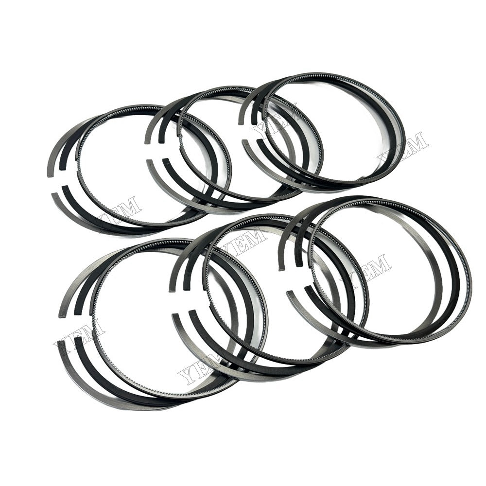 YEM Parts 6 PCS Piston Rings Set For Doosan DV11 Engine DX 520 LC excavator For Doosan