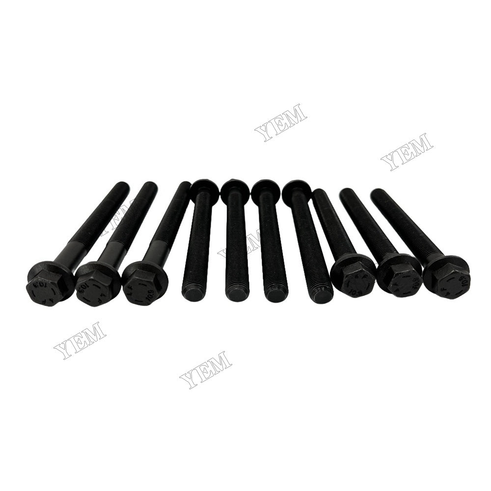 YEM Parts 10 PC 225-5501 225-5502 Cylinder Head Bolt Set For Caterpillar 3054 For Caterpillar