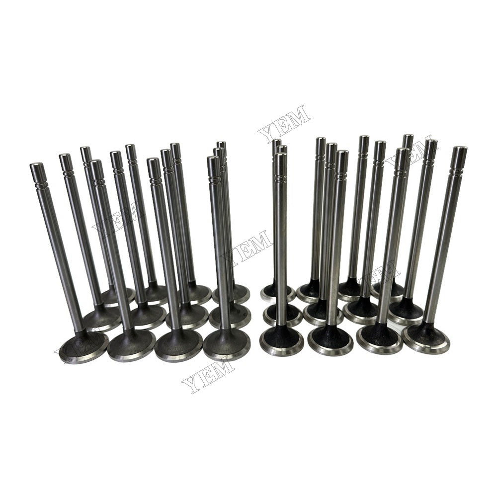 YEM Parts 24 PC Intake Exhaust Valves For Caterpillar C12 HBM-NOBAS UB 60 LCV excavator