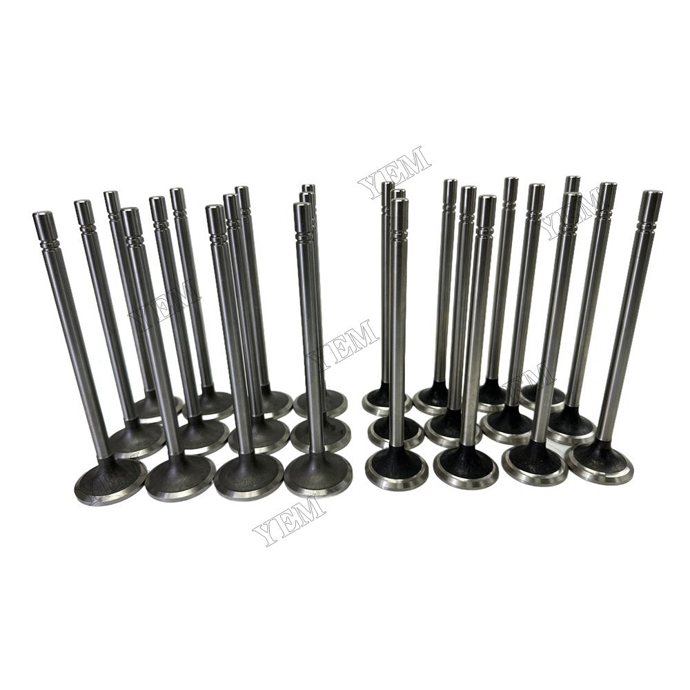 YEM Parts 24 PC Intake Exhaust Valves For Caterpillar C12 HBM-NOBAS UB 60 LCV excavator For Caterpillar