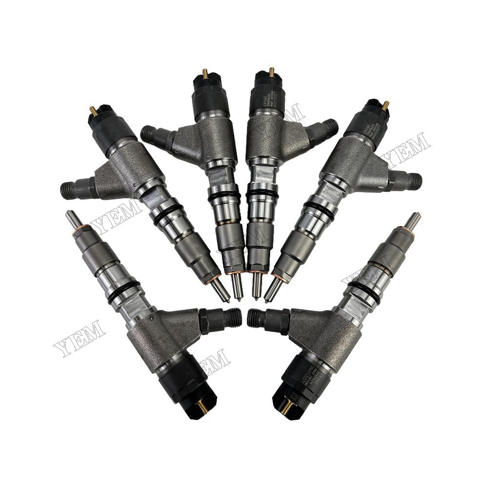 YEM Parts 6 PCS 0445120371 3969626 Injector For Caterpillar C7.1 Engine M322 excavator