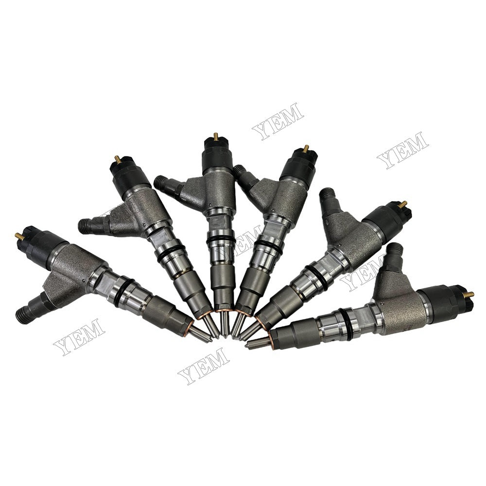 YEM Parts 6 PCS 0445120371 3969626 Injector For Caterpillar C7.1 Engine M322 excavator For Caterpillar