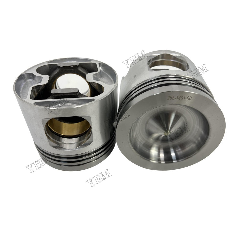YEM Parts 6 PCS Piston + Pin Clip For Caterpillar C9 Engine Excavator Engine Spare Parts For Caterpillar