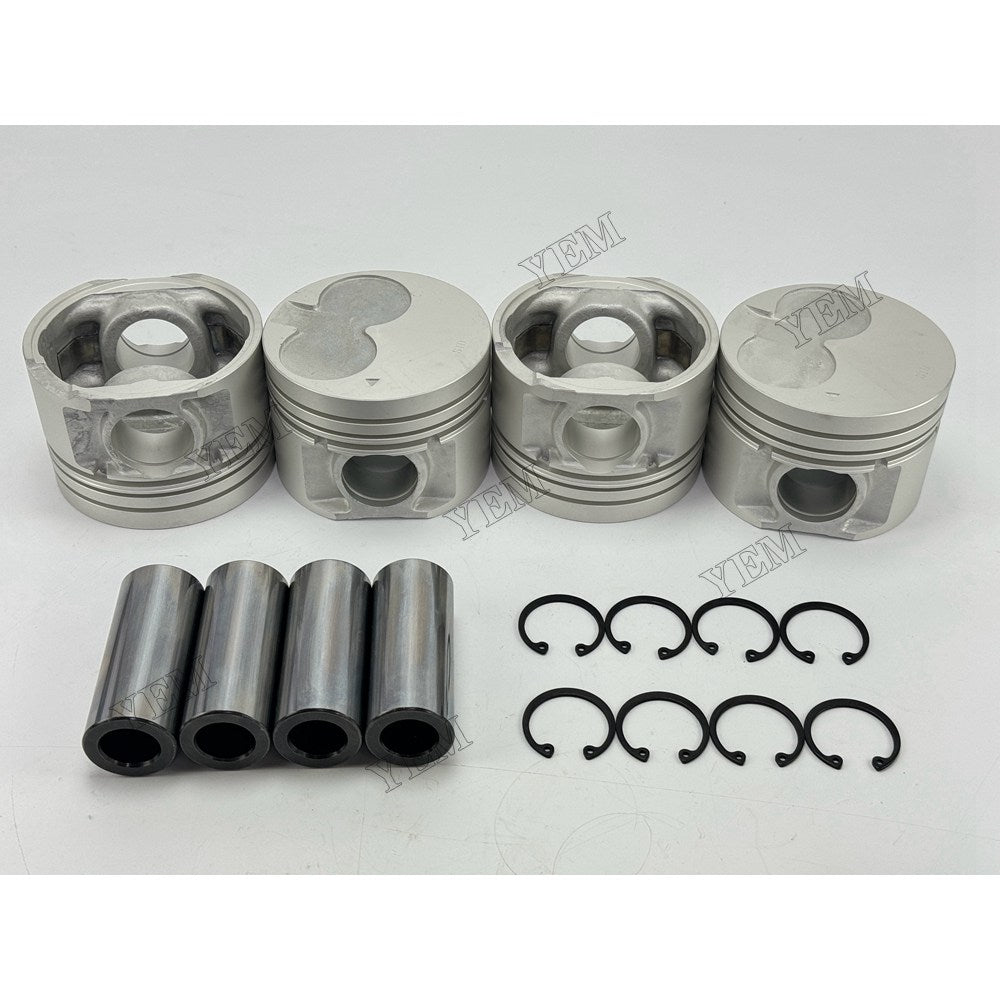 YEM Parts 4 pcs Piston with Pin and Circlips STD 12010-2S605 for Nissan QD32 Engine