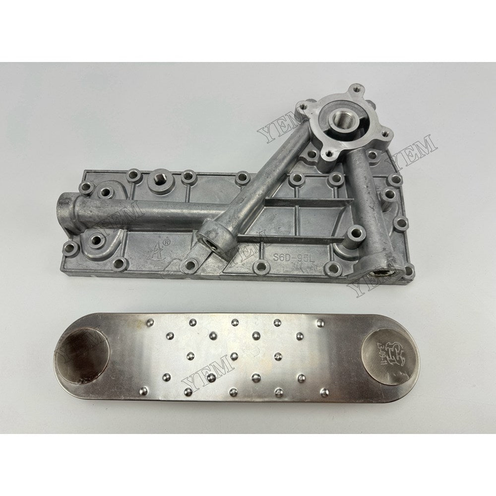 YEM Parts Oil Cooler Core with Side Cover for Mitsubishi 6D95