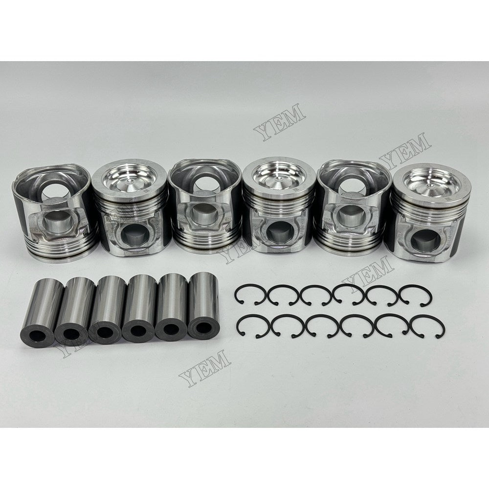 YEM Parts 6 pcs Piston with Pin and Circlips STD T415832 493-3262 for Perkins Engine
