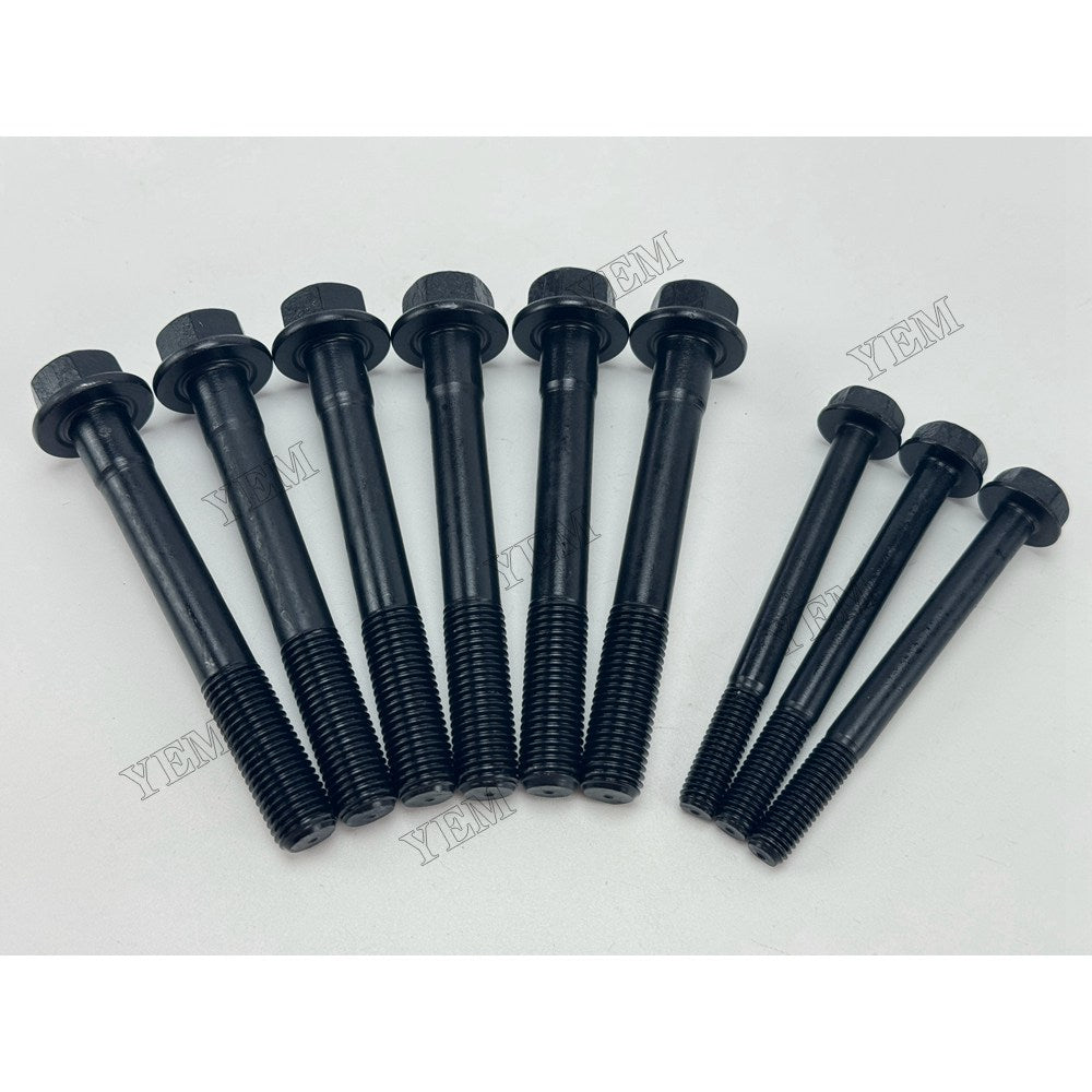 YEM Parts 9 pcs Cylinder Head Bolt 129350-01200 129350-01230 for Yanmar 3D84-1 Engine