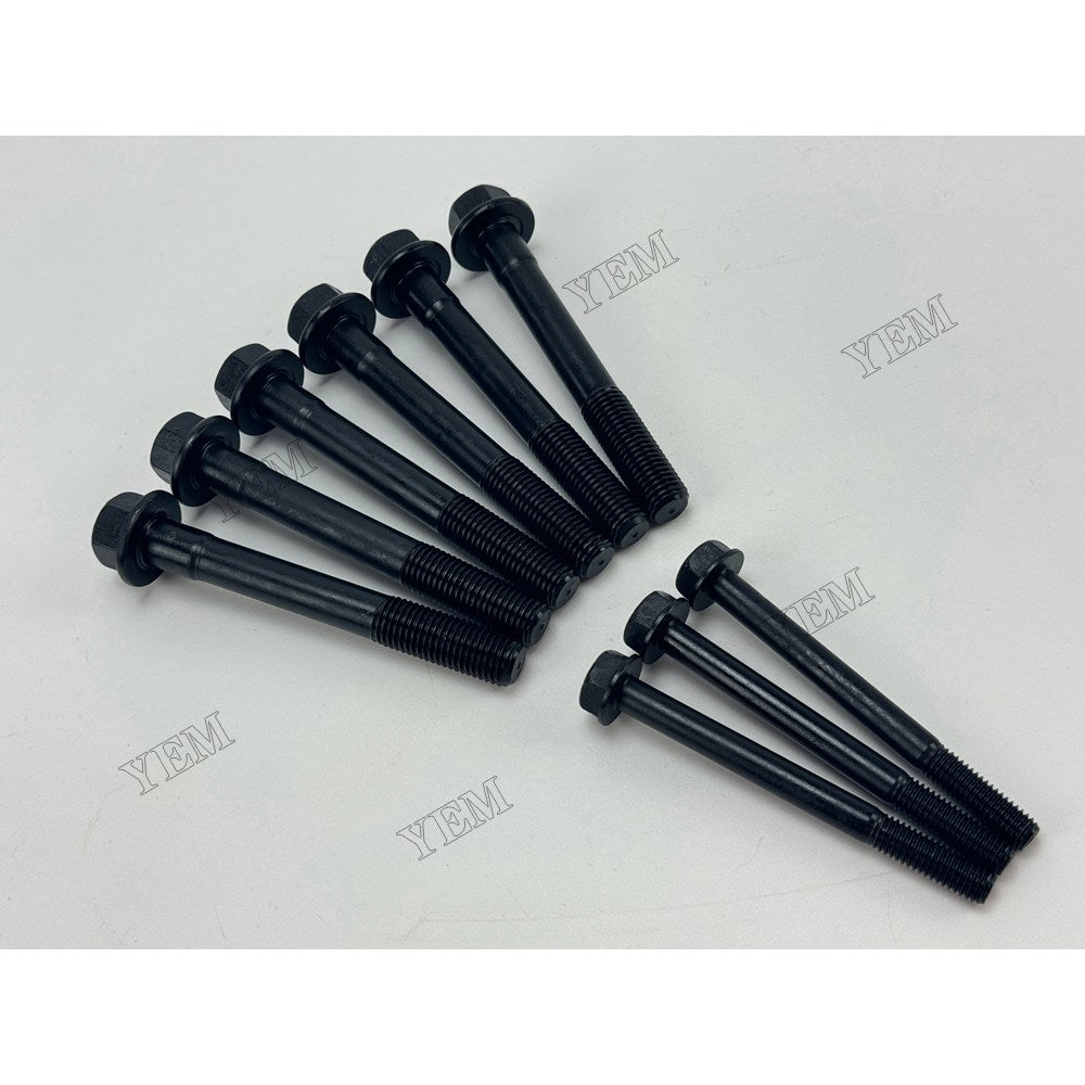 YEM Parts 9 pcs Cylinder Head Bolt 129350-01200 129350-01230 for Yanmar 3D84-1 Engine For Yanmar