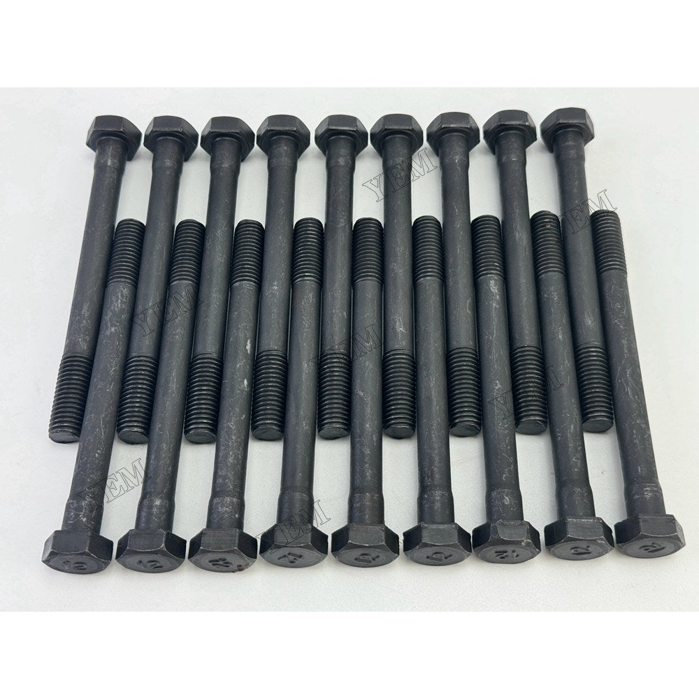YEM Parts 18 pcs Cylinder Head Bolt for Caterpillar 3064 Engine For Caterpillar