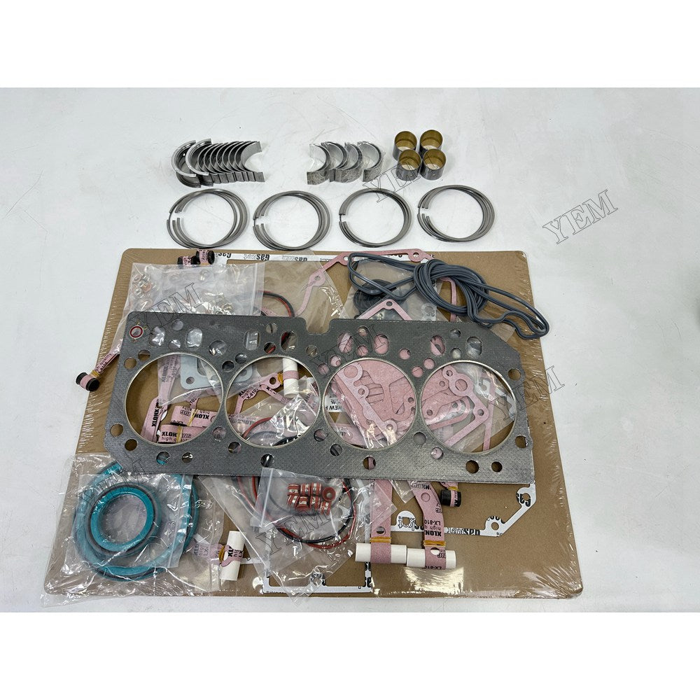 YEM Parts 4 pcs Piston Set with Gasket , Bearings Kit RE554414 for John Deere 4045 Engine