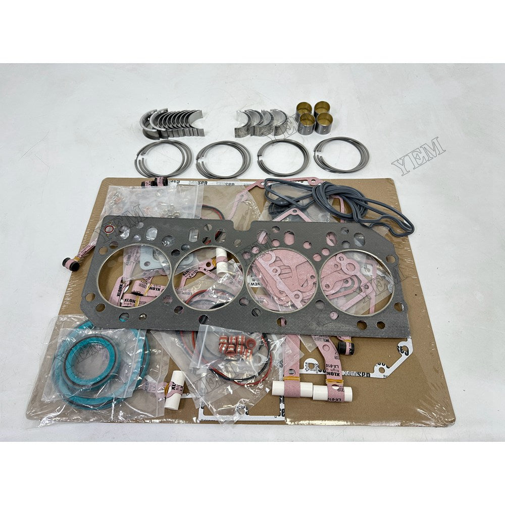 YEM Parts 4 pcs Piston Set with Gasket , Bearings Kit RE554414 for John Deere 4045 Engine For John Deere
