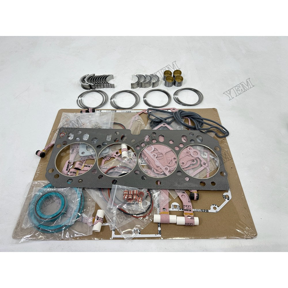 YEM Parts 4 pcs Piston Set with Gasket , Bearings Kit RE554414 for John Deere 4045 Engine For John Deere