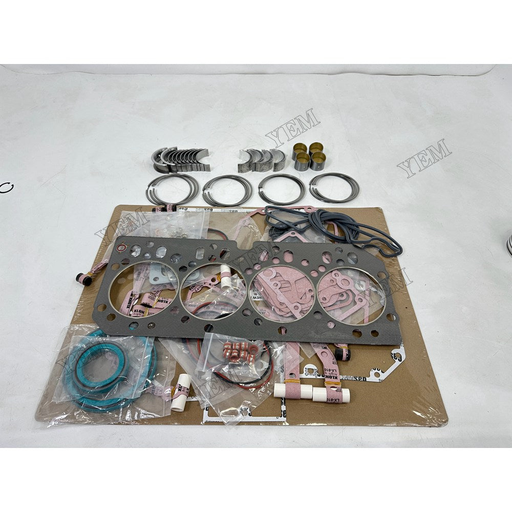 YEM Parts 4 pcs Piston Set with Gasket , Bearings Kit RE554414 for John Deere 4045 Engine For John Deere