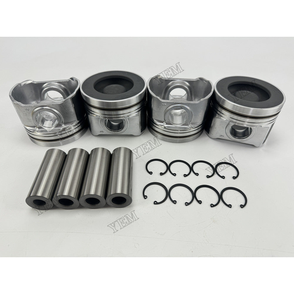 YEM Parts 4 pcs Piston with Pin and Circlips STD 1J508-21110 for Kubota V3800 Engine