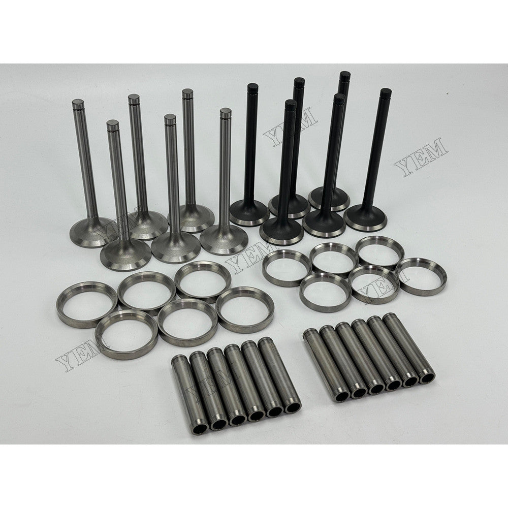 YEM Parts 6 pcs Valve Kit 13711-1012 11131-1260 for Hino EK100 Engine