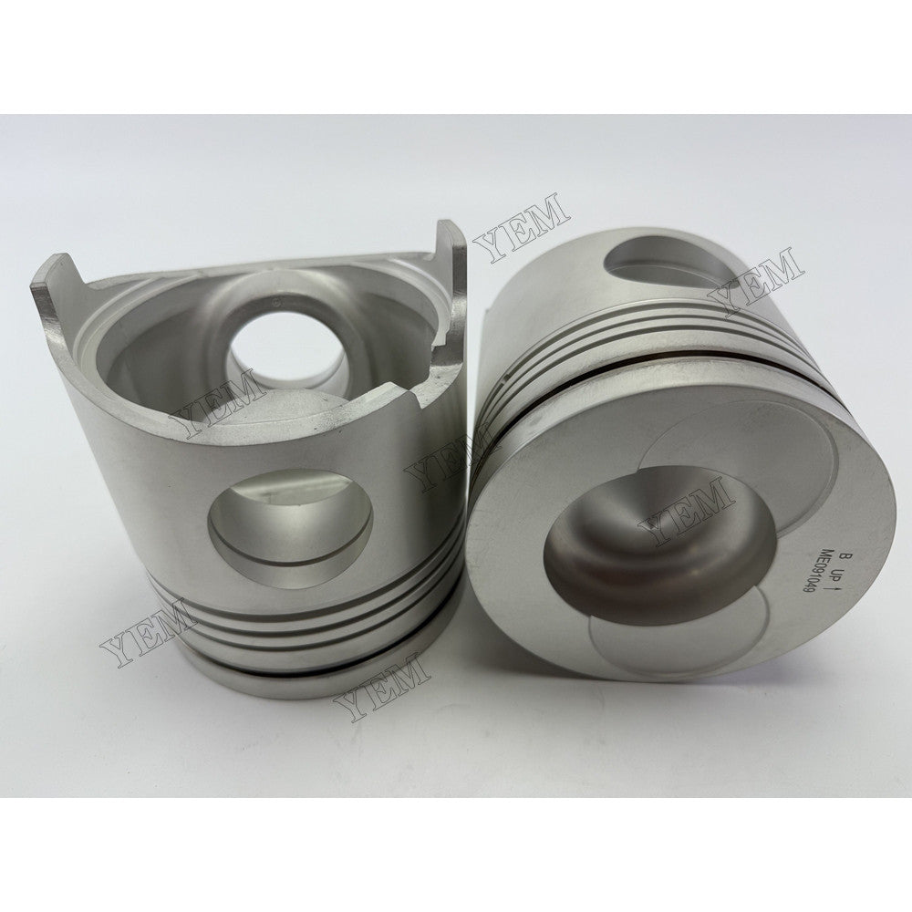 YEM Parts 8 pcs Piston with Pin and Circlips STD ME091049 for Mitsubishi 8DC10 Engine For Mitsubishi