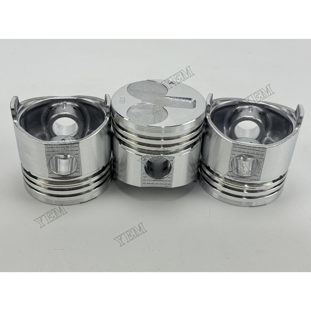 YEM Parts 3 pcs Piston with Pin and Circlips STD for Mitsubishi L3A Engine