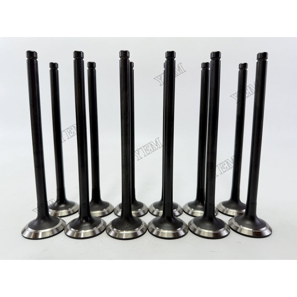 YEM Parts 12 pcs Exhaust Valve for Mitsubishi S6B Engine Engine Spare Parts