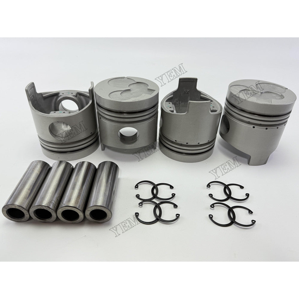 YEM Parts 4 pcs Piston with Pin and Circlips STD for Isuzu 4BC1 Engine