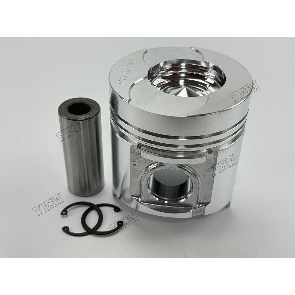 YEM Parts 4 pcs Piston with Pin and Circlips STD 6202-33-2150 for Komatsu 4D95 Engine For Komatsu