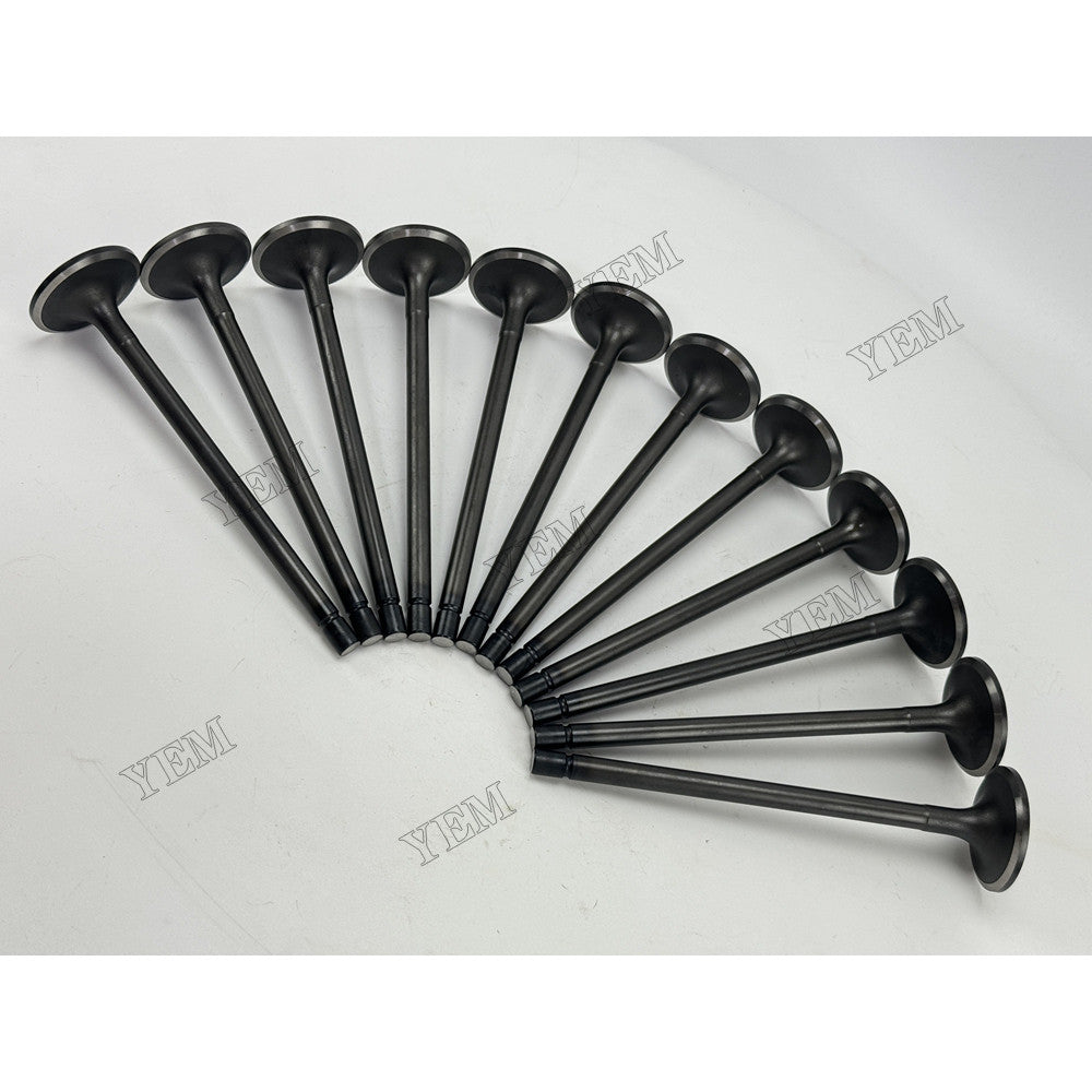 YEM Parts 12 pcs Intake Valve 6150-42-4110 for Komatsu SAA6D125E-3 Engine For Komatsu