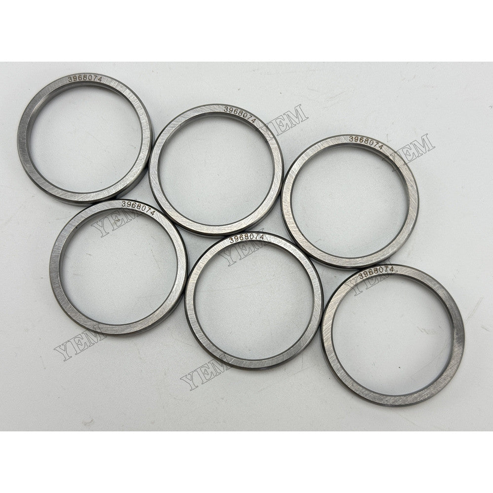 YEM Parts 6 pcs Exhaust Valve Seat 3968074 for Cummins 6CT Engine