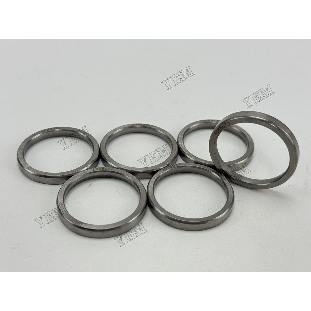 YEM Parts 6 pcs Exhaust Valve Seat 3968074 for Cummins 6CT Engine For Cummins