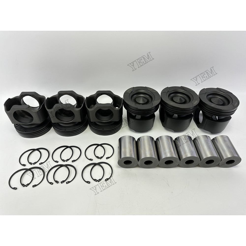 YEM Parts 6 pcs Piston with Pin STD 3684472 for Cummins ISX450, ISX15, QSX15 Engine