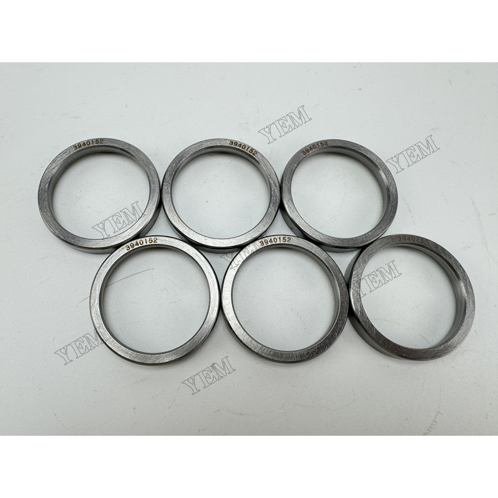 YEM Parts 6 pcs Intake Valve Seat 3940152 for Cummins QSL9 Engine For Cummins
