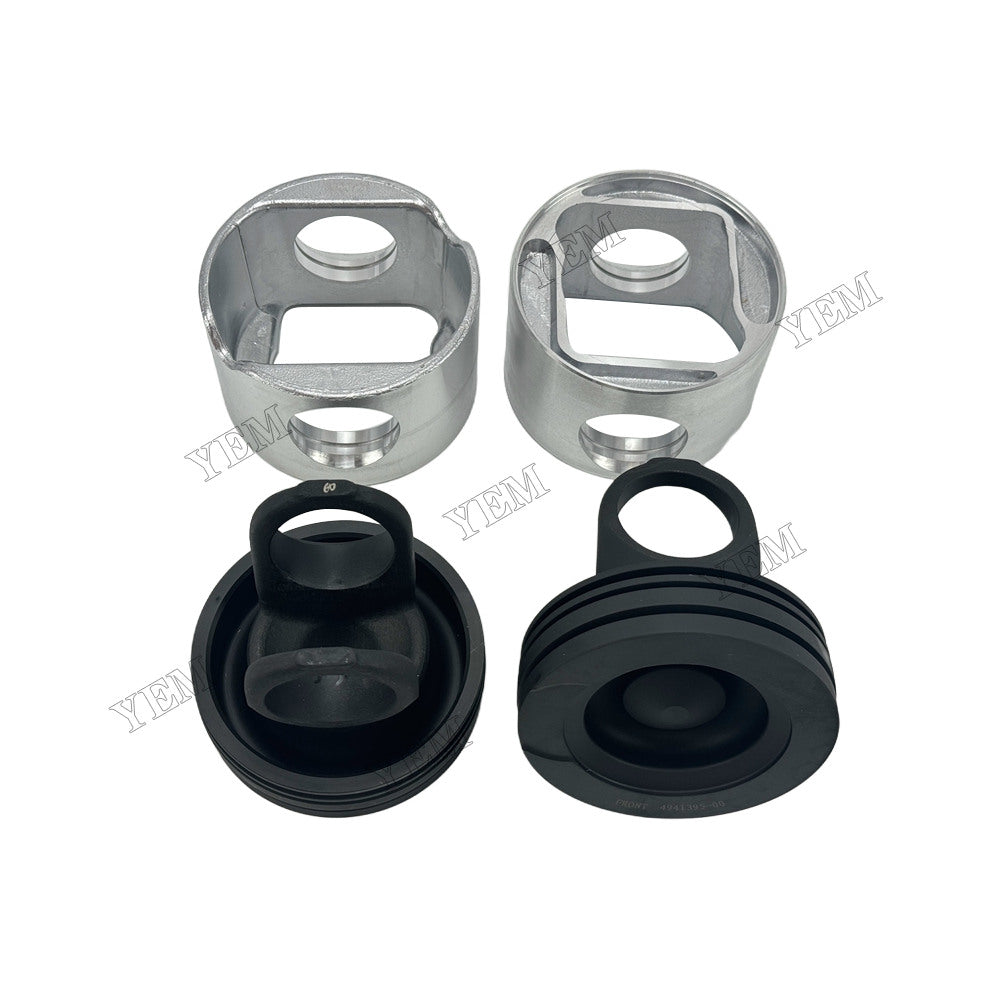 YEM Parts 6 pcs Piston with Pin and Circlips STD 4941395 3966721 for Cummins 6L Engine For Cummins