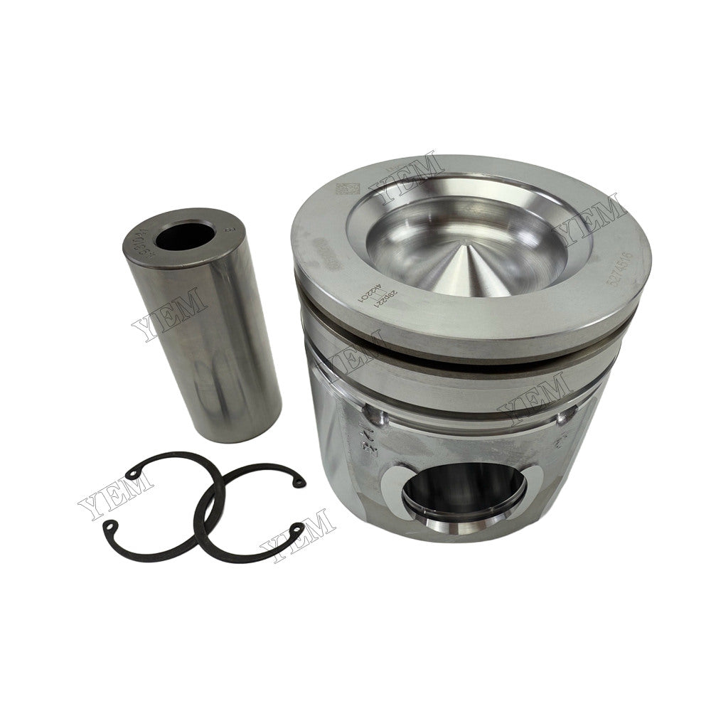 YEM Parts 6 pcs Piston with Pin and Circlips STD 5174516F for Cummins QSB7 Engine For Cummins