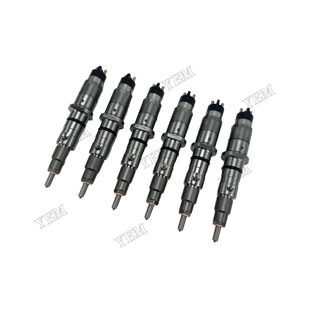 YEM Parts 6 pcs Injector 0445120133 4993482 for Cummins QSC8.3 Engine For Cummins
