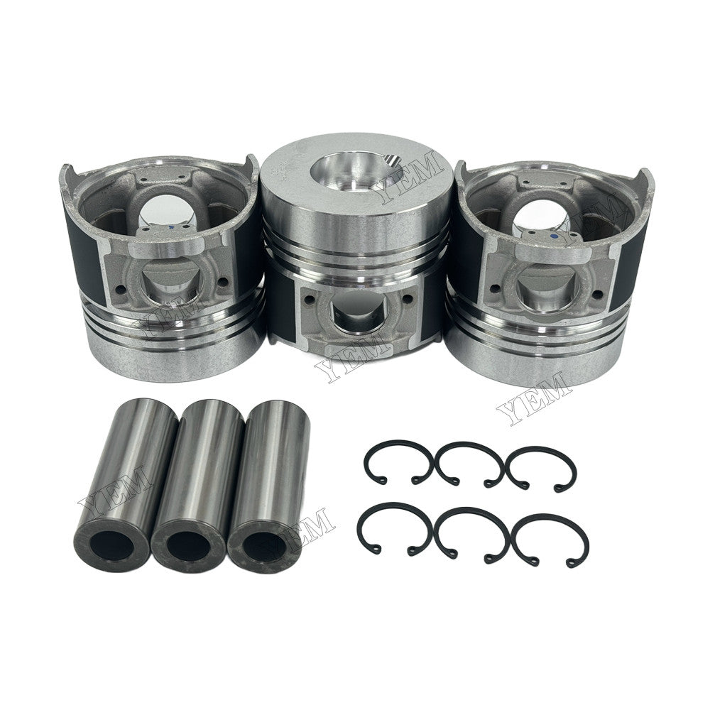 YEM Parts 3 pcs Piston with Pin and Circlips STD for Kubota D3200 Engine