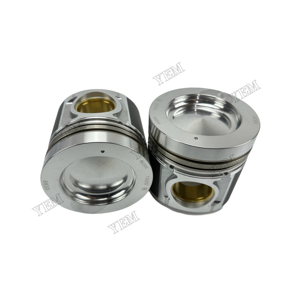 YEM Parts 6 pcs Piston with Pin and Circlips STD ME305671 for Mitsubishi 6M60 Engine For Mitsubishi