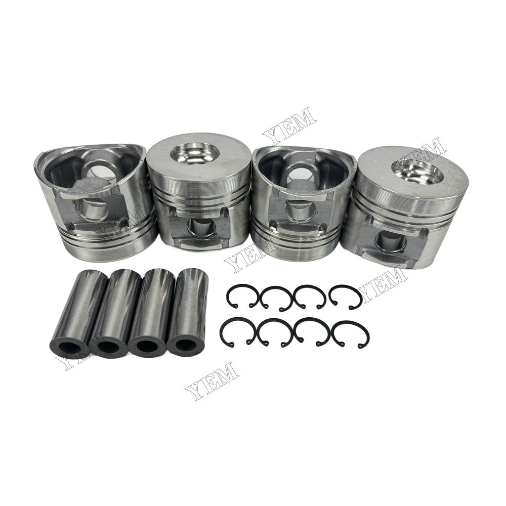 YEM Parts 4 pcs Piston with Pin and Circlips STD 04179232 for Deutz F4M1011F Engine