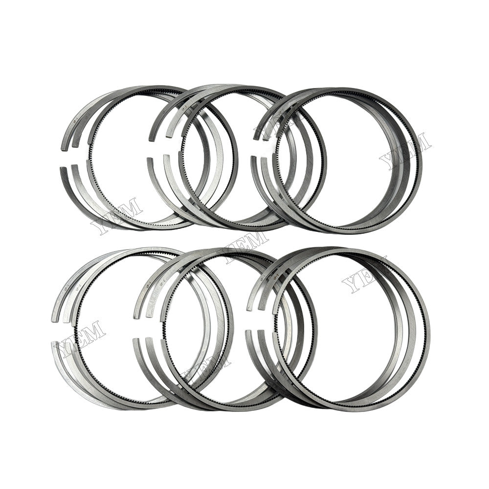 YEM Parts 6 pcs Piston Rings Set STD for Caterpillar C10 Engine